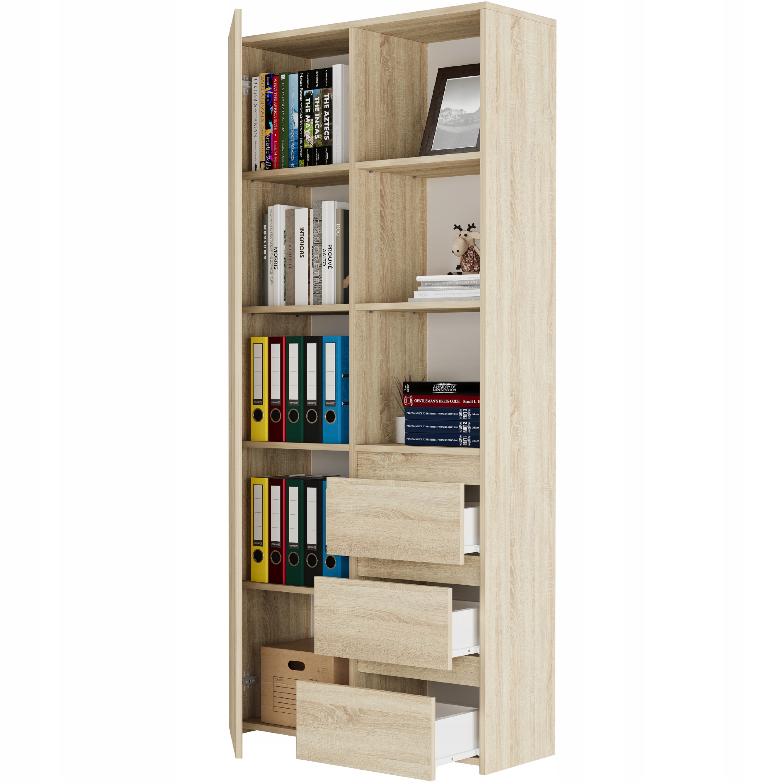 REGAŁ KSIĄŻKI BIUROWY 3 SZUFLADY B-80-S3 SONOMA