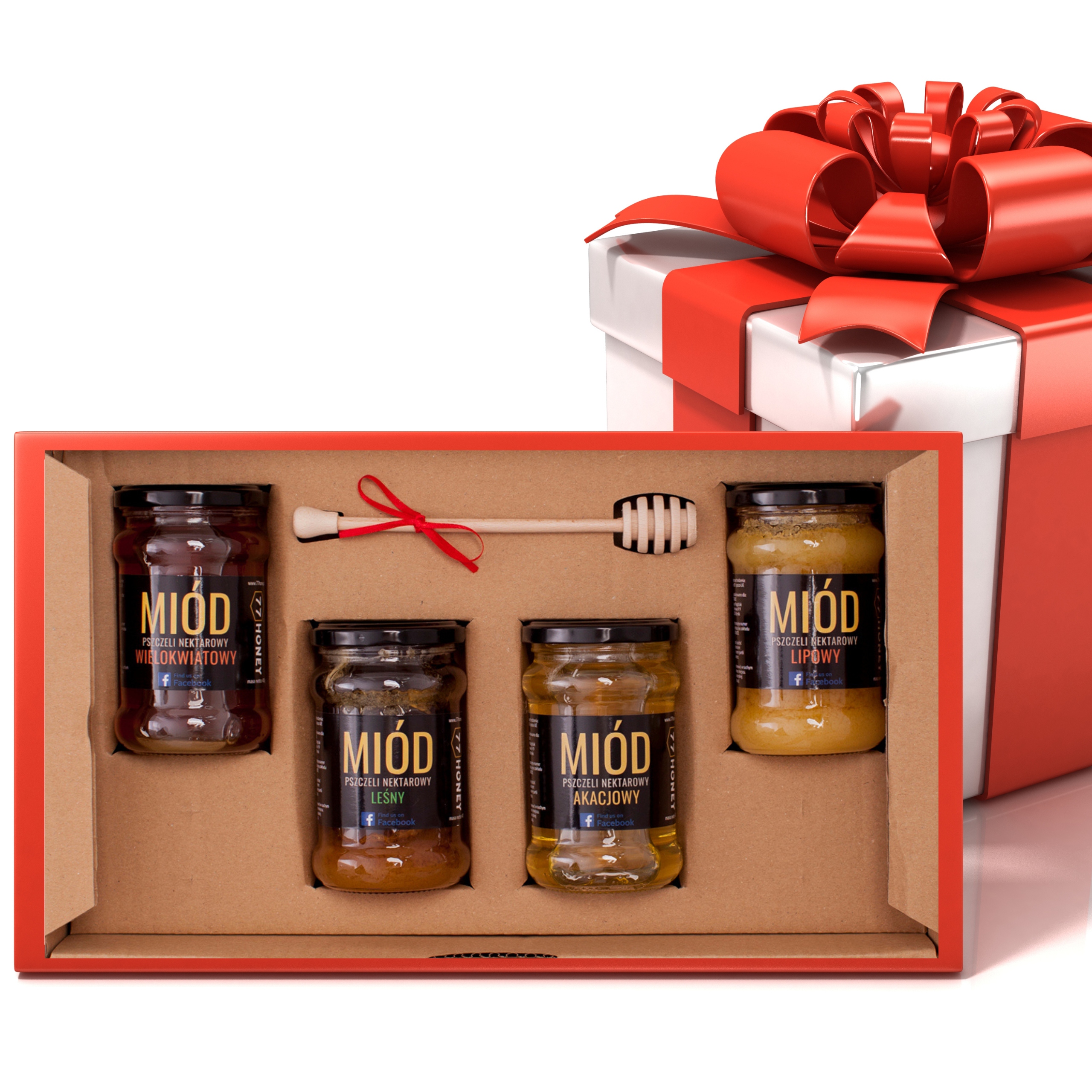 Levně Dárková sada medů 4 x 400 g Zdravý Dárek