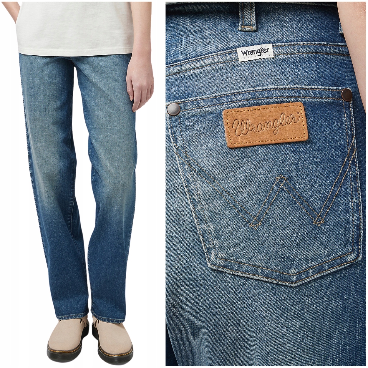 Wrangler Mom Straight Stride jednoduché dámské džínové kalhoty W27 L34