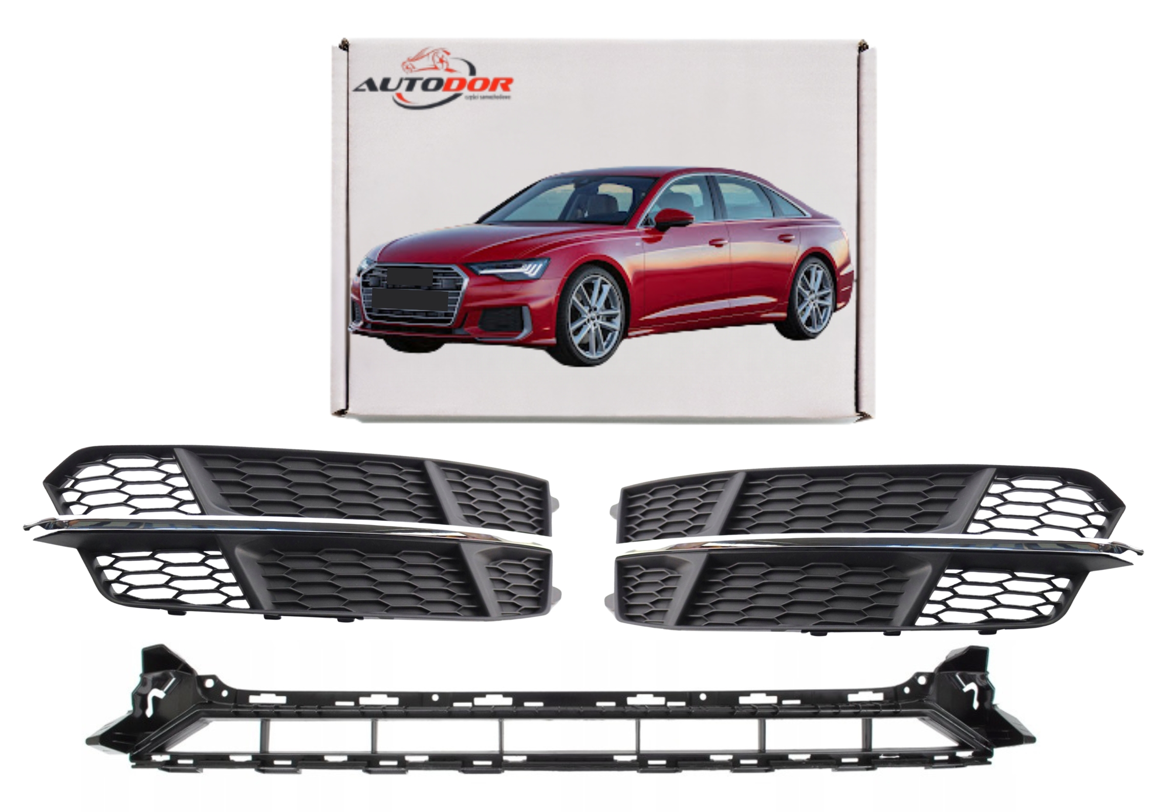Audi A6 C7 14-18 S-line Mřížky Atrapy Nárazníku Pravá Levá Středová Sada 3KS