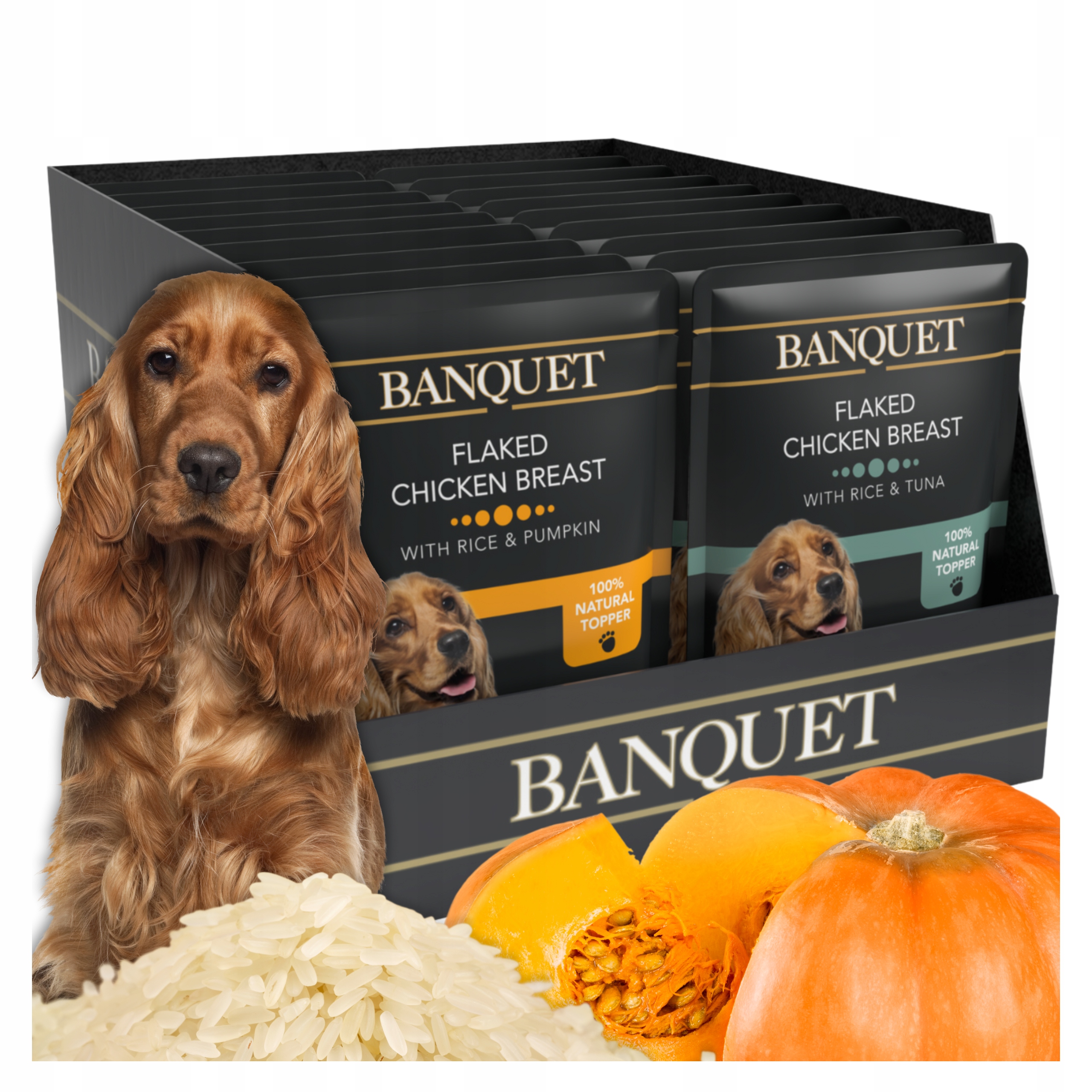 Krmivo pro psa Banquet Mix Kuřecí rýže Tuňák Dýně Kapsičky 30x100 g