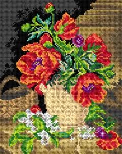 KANWA HAFT KRZYŻYKOWY 24x30 KWIATY - 3358