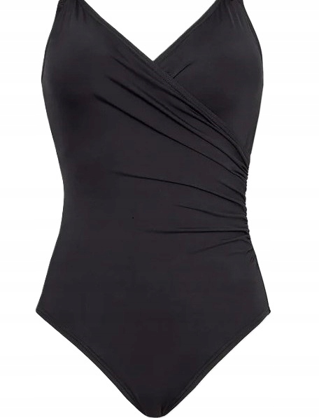 Strój kąpielowy jednoczęściowy czarny kostium modelujący brzuch roz.46