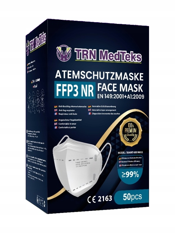 100x MASKA MASECZKA FFP3 OCHRONNA ANTYWIRUSOWA Model FFP3