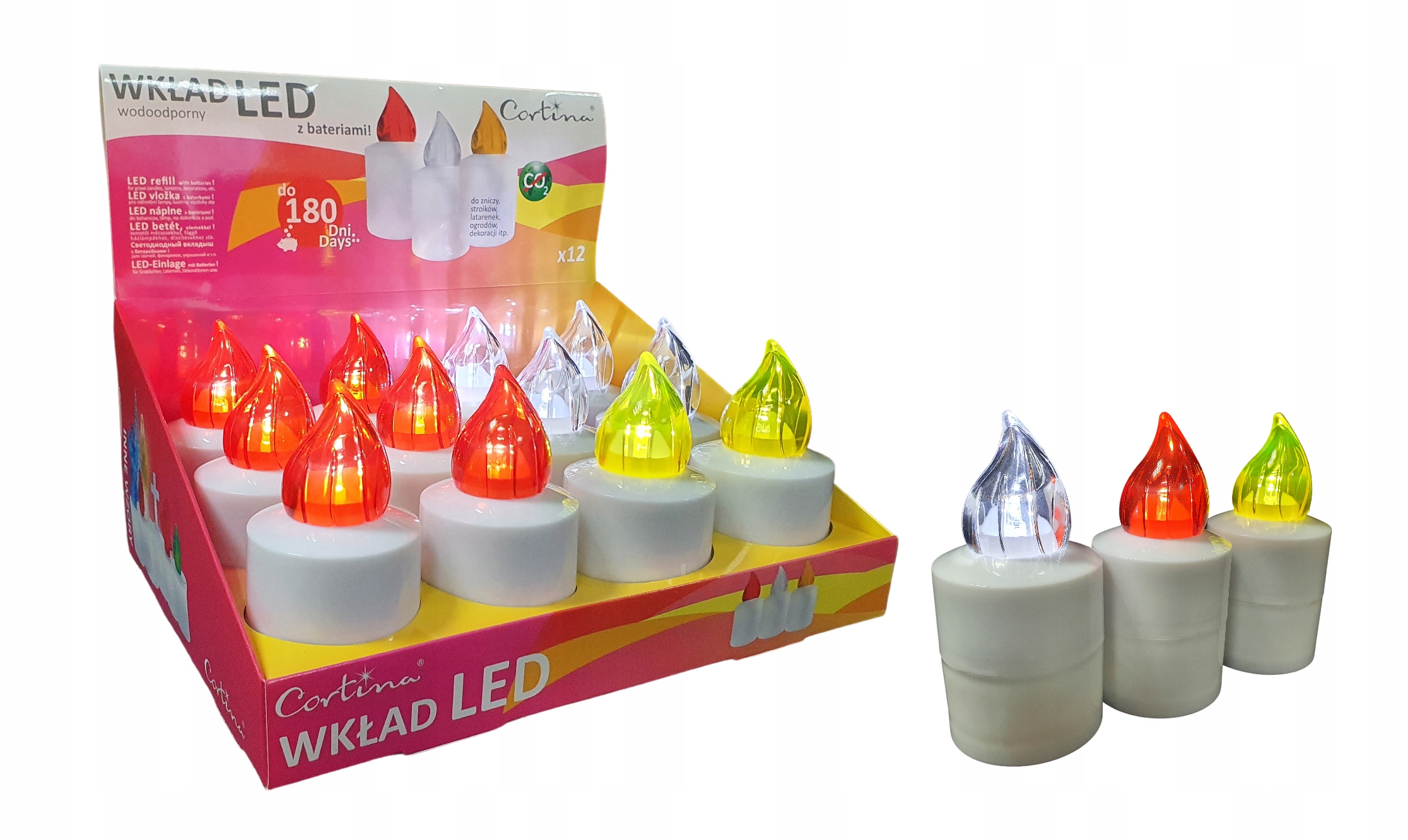 

Wkłady Led 180 Dni Znicz Elektryczny Baterie x12
