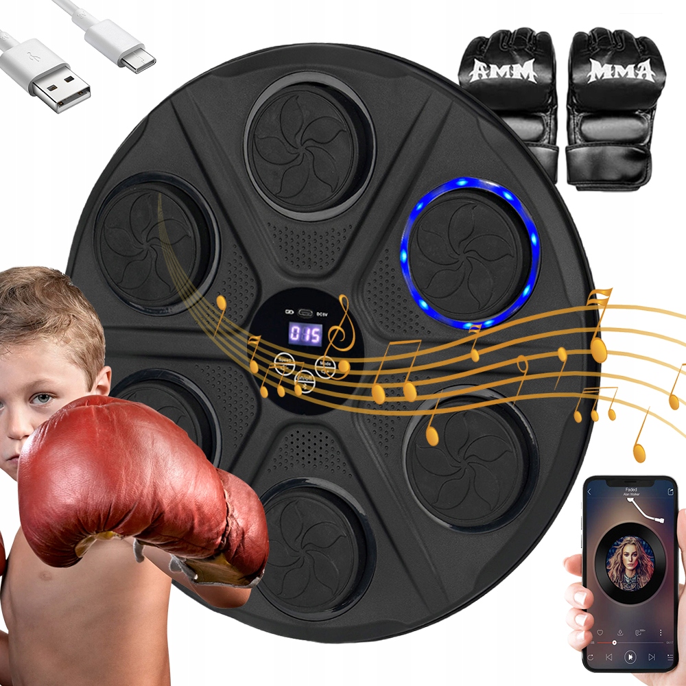 12-RYCHLOSTNÍ Boxerský Tréninkový Systém S Bluetooth A Led
