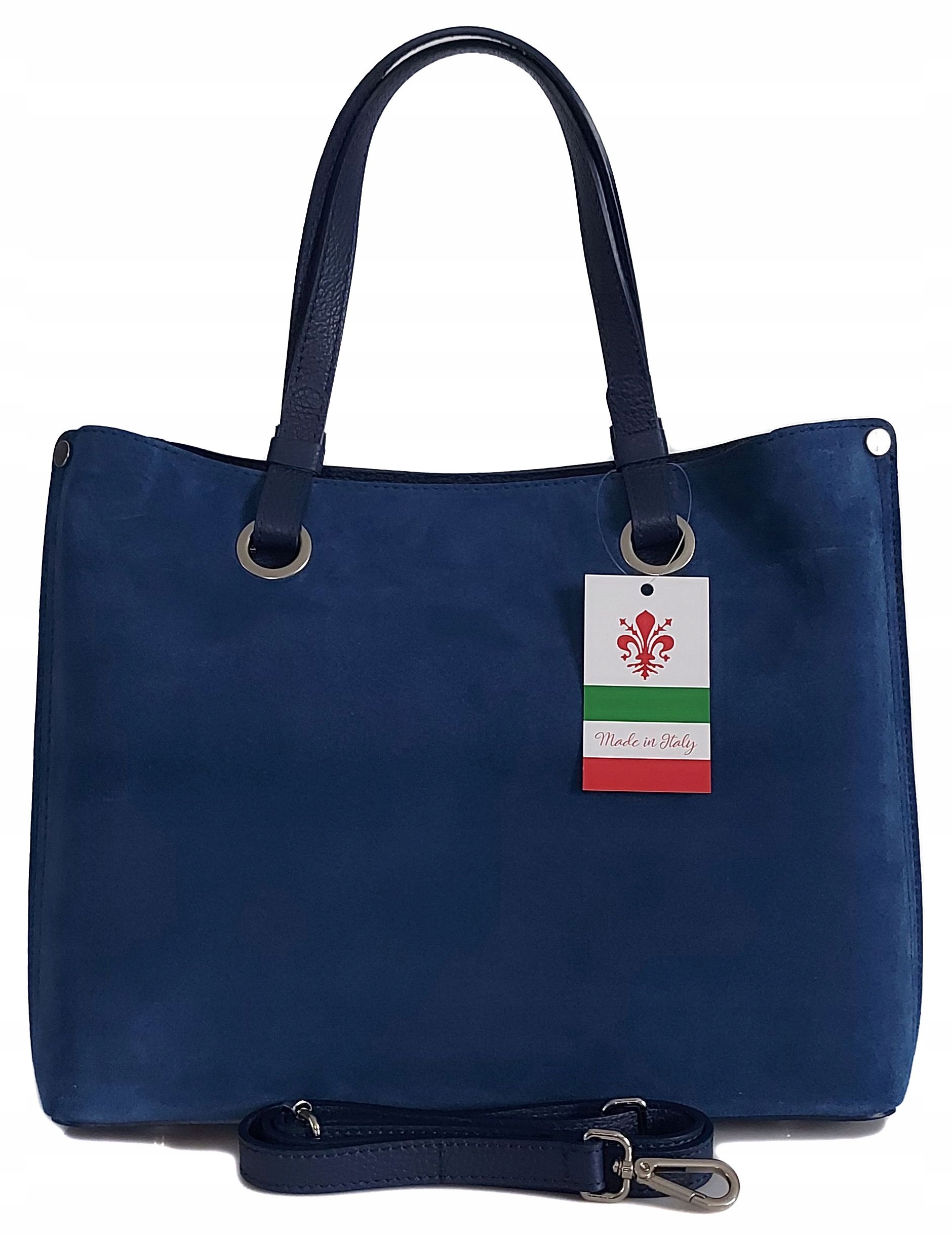 Velká, prostorná semišová XXL taška Vera Pelle, pohodlná, italská kožená, 3 komory