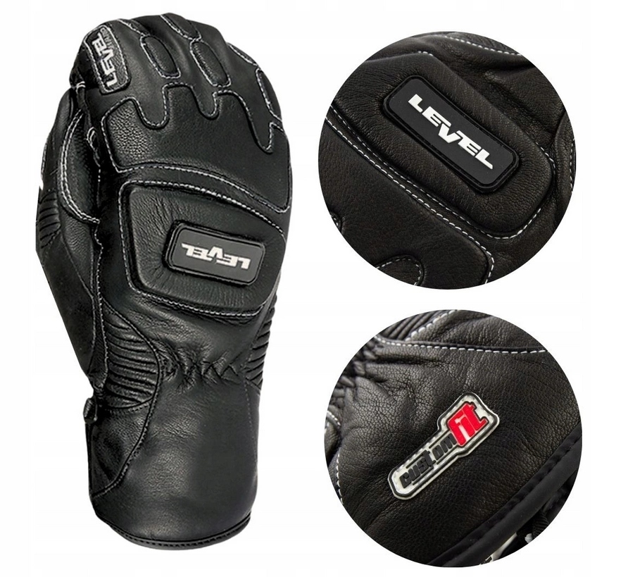 Rękawice jednopalczaste Level narciarskie skórzane damskie męskie r. S/m