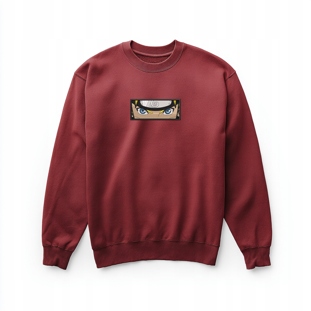 Mikina s výšivkou Naruto Eyes – Bordó, Bavlna, Unisex M