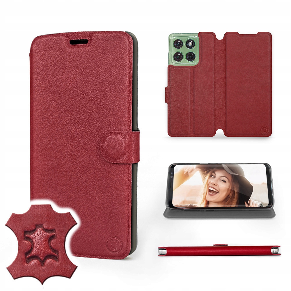 Etui Mobiwear do Motorola Edge 60 Dark Red Leath