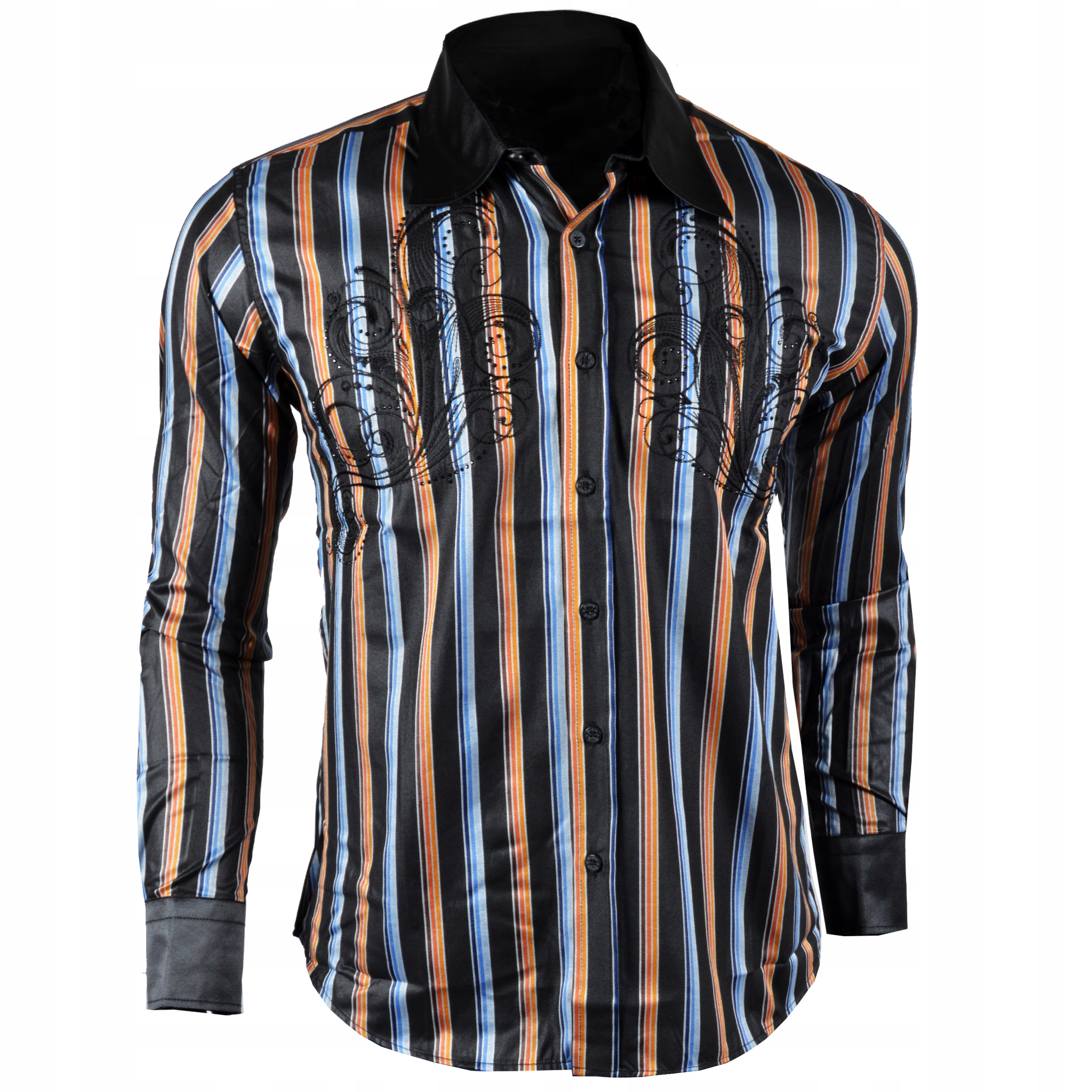 Pánská košile Mondo Exclusive Večerní s proužky, vyšívaná výšivkou