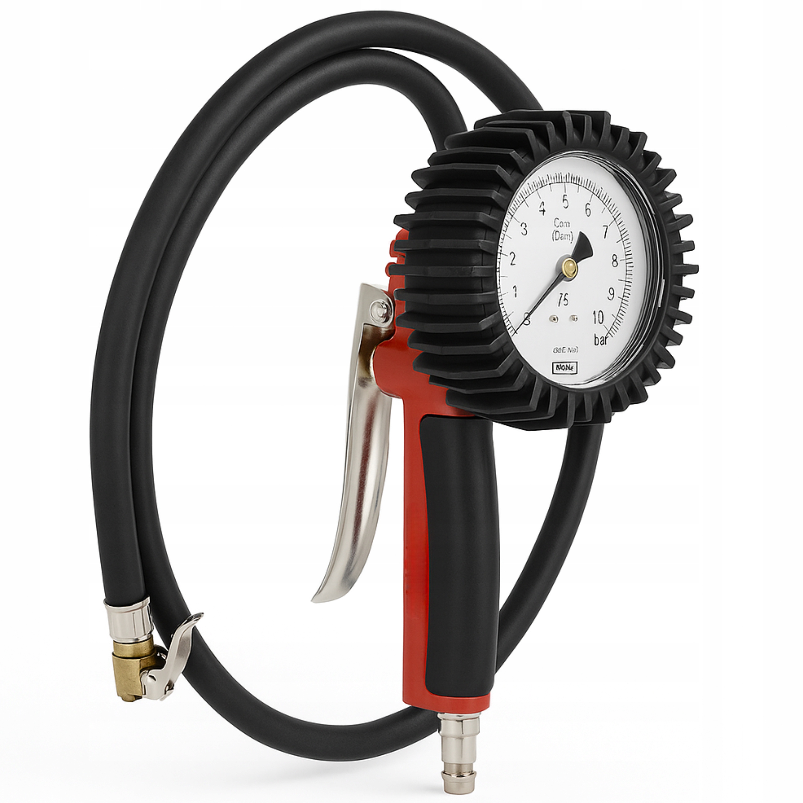 Kalibrovaná čerpacia pištoľ 10 bar, manometer 80 mm, hadica 1 m