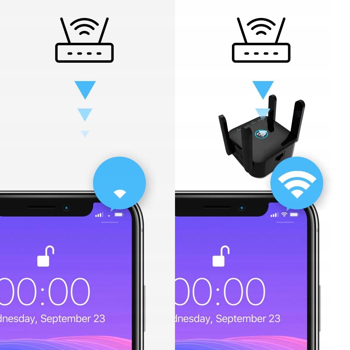 WZMACNIACZ SYGNAŁU ZASIĘGU WiFi REPEATER 1200 mb/s 2,4GHZ 5Ghz EAN (GTIN) 5703401958974