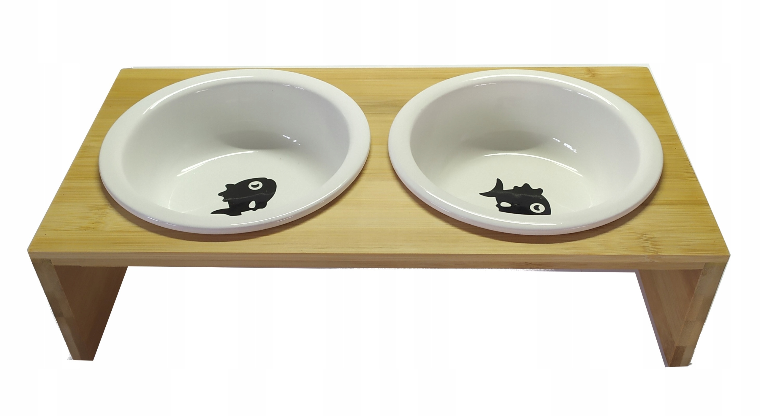 

Miski ceramiczne na podstawie z bambusa