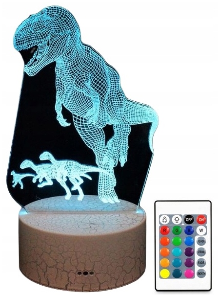 

Lampa 3D Led Dinozaur T-rex Jurassic Park Pilot