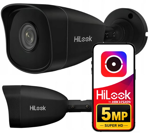Ip Kamera 5MP 3K Venkovní PoE IR30 Black Hilook By Hikvision Aplikace
