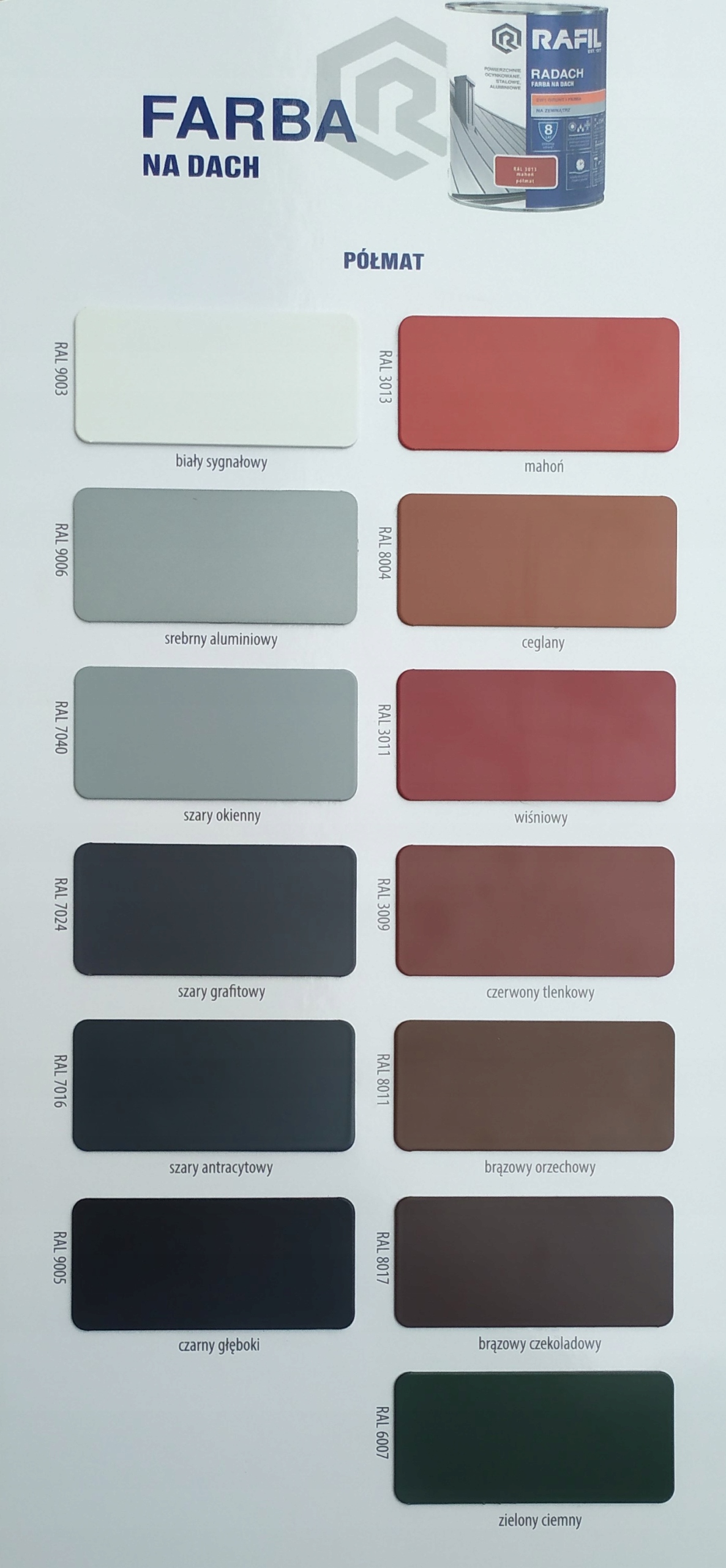 RADACH FARBA NA DACH CZER.TLENK PŁM RAL3009 0,75L Rodzaj farba