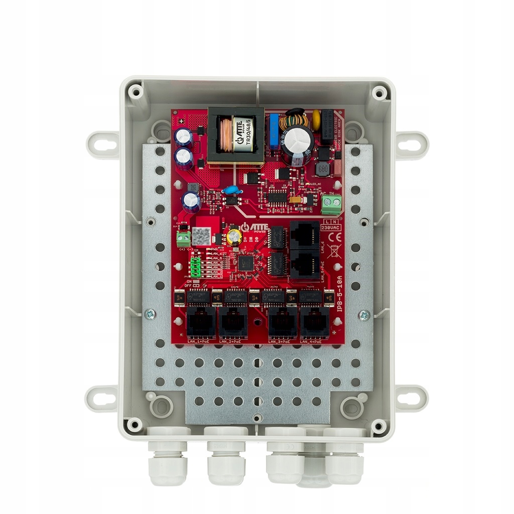 Switch IPB-5-10A-M2 PoE 5P 1UP Zestaw Do 5 Kamer Ip Obudowa ABOX-M2 Atte