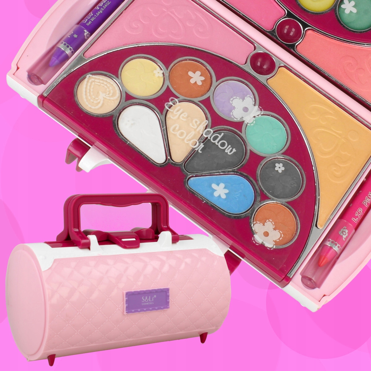 MEGA DUŻY ZESTAW DO MALOWANIA PALETKA KOSMETYKI MAKIJAŻ DLA DZIECI 54 ELEM. Płeć dziewczynki