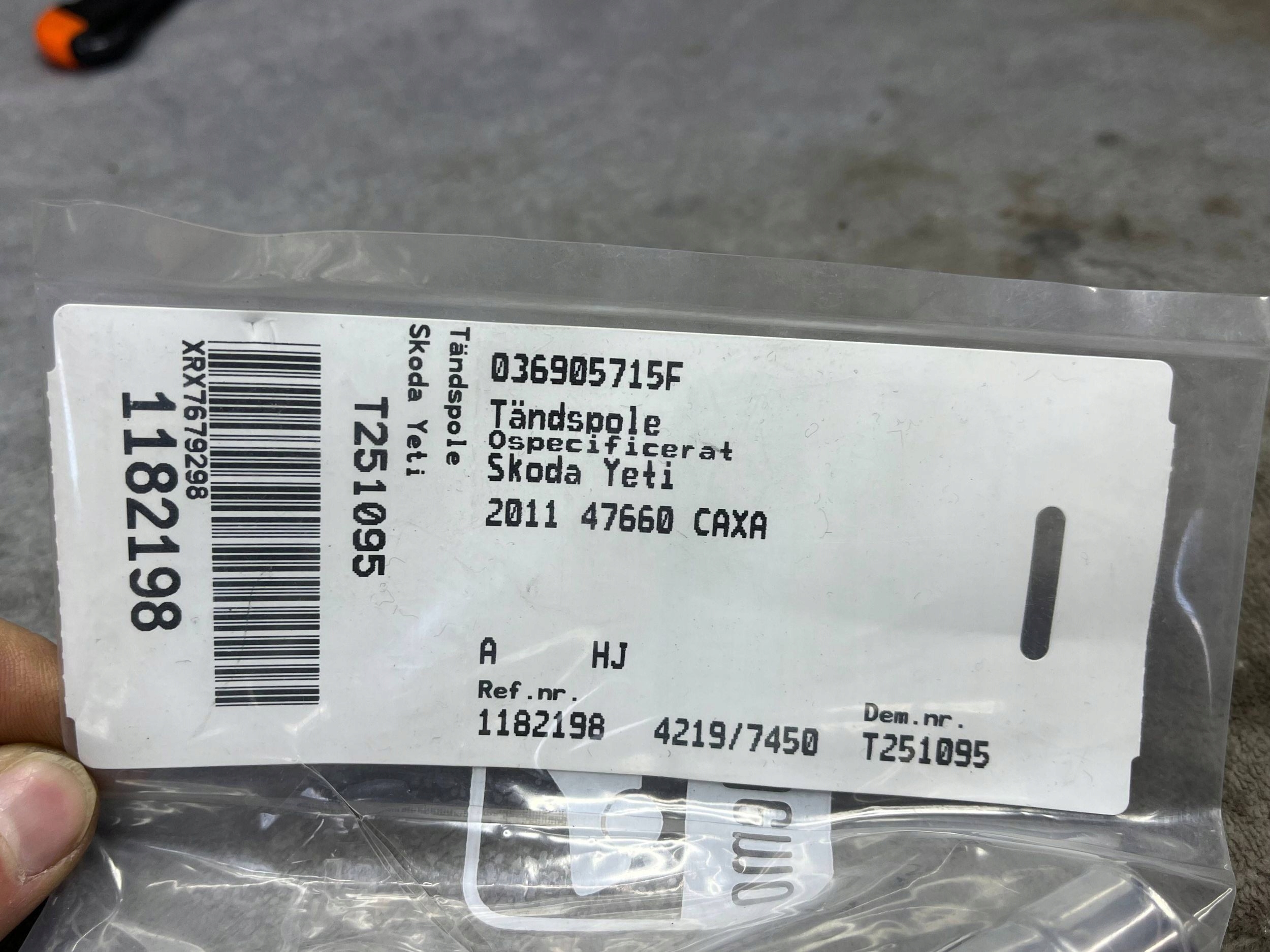 coil ignition Skoda Fabia YETI Mk2 (5J) 036905715F !J