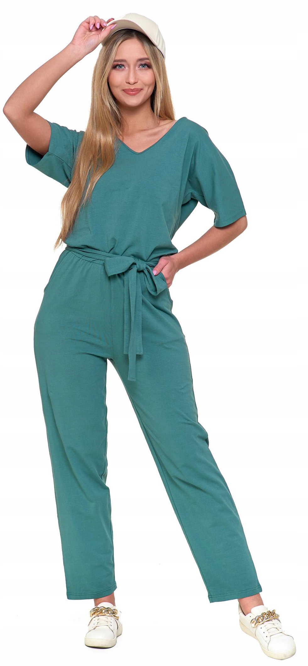 MORAJ KOMBINEZON damski długi elegancki modny z wiązaniem luźny - XL Płeć kobieta