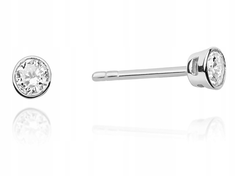 Zlaté náušnice 585 Jemné S Brilianty 0,55g s diamanty pro ni 14k