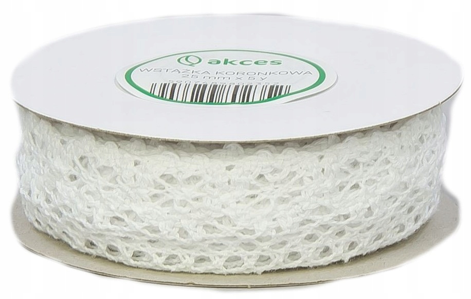 

Wstążka Koronka Bawełniana Biała 25 MM X4,5M/109