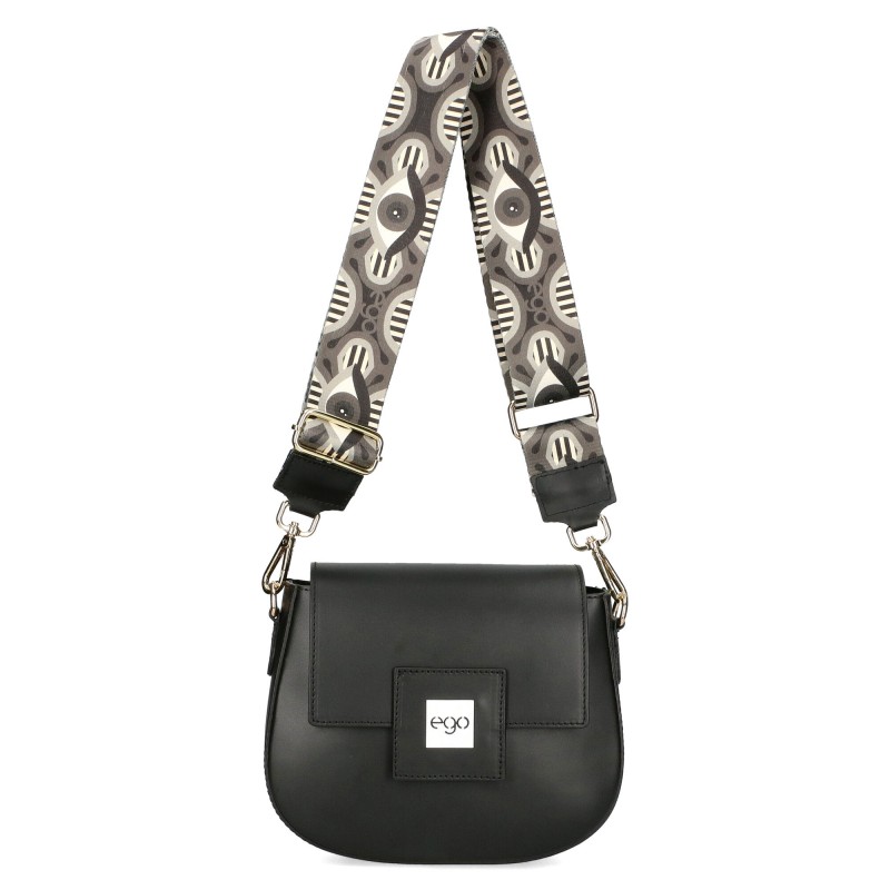 Torebka damska skórzana Ego ES0272PS 26WL listonoszka czarna podkówka