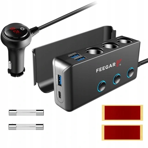 ROZDZIELACZ GNIAZDA ZAPALNICZKI FEEGAR 12-24V USB