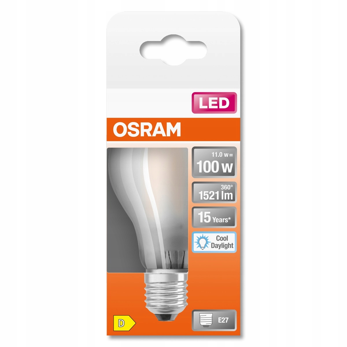 Żarówka LED E27 A60 11W 100W 6500K FILAMENT OSRAM Marka Osram