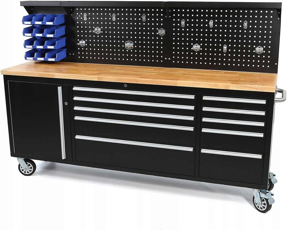 Stół warsztatowy Luxtom drewniany z szafką i szufladami