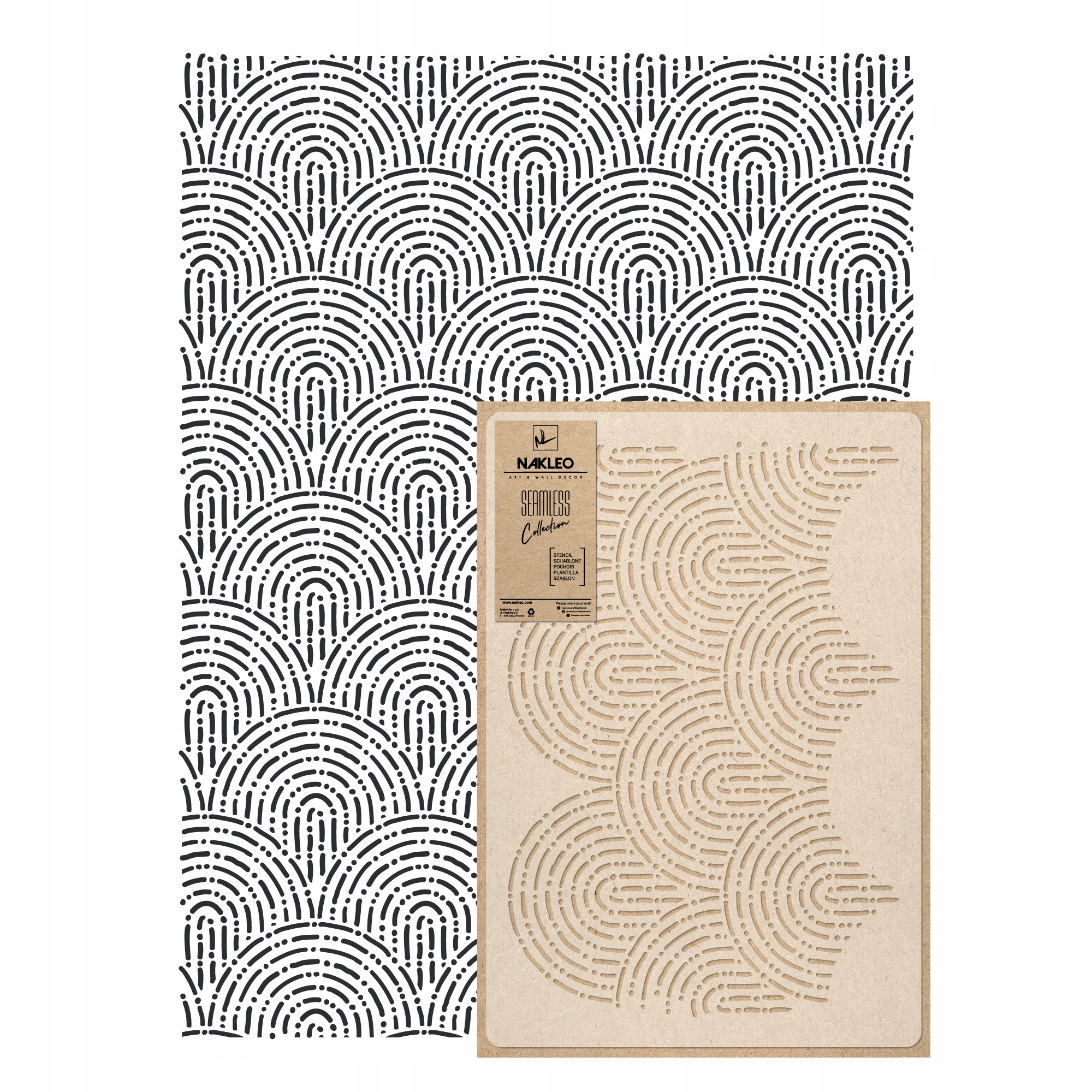 Opakovatelná malířská šablona Opakovaně Použitelný 59x95 cm Tapeta Art Deco Luki Linie