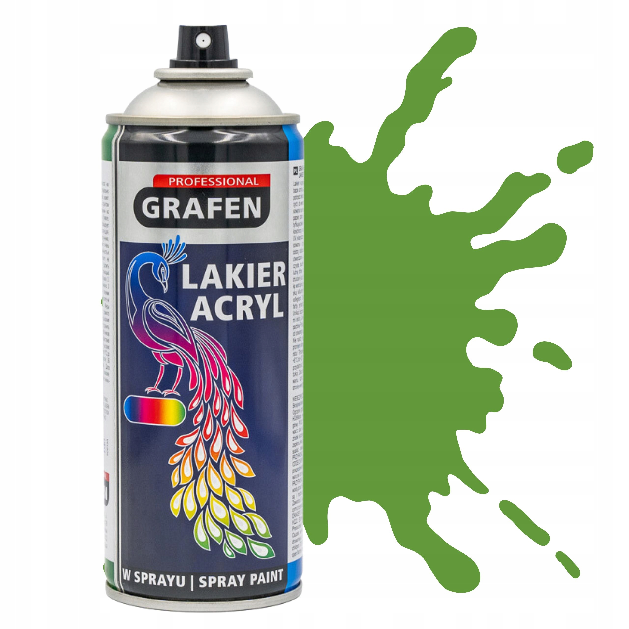 Farba Lakier Spray Akrylowy Zielony Żółty Rally Ral 6018 Grafen