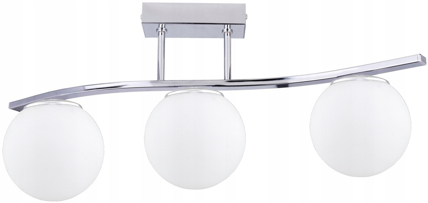 Lampa Wisząca Sufitowa Żyrandol Chrom Białe Kule Milo Led E27