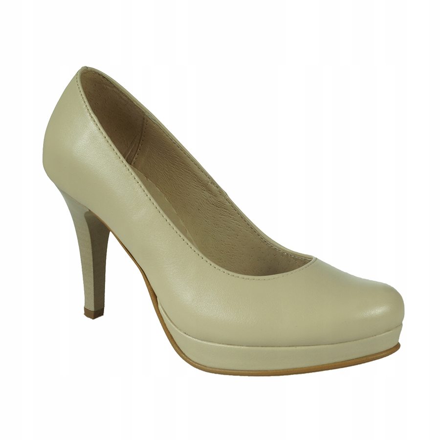 

Czółenka Skórzane Szpilki Damskie Wielbut R.36