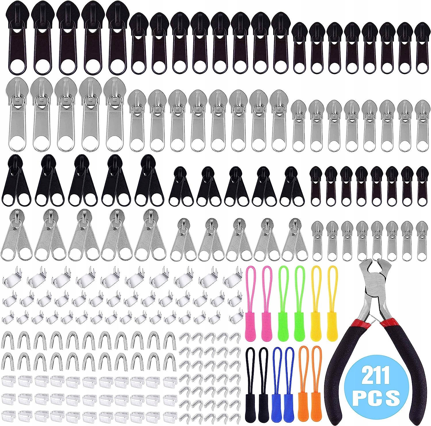 Zip zip Sada Příslušenství na opravu zipů 10 cm černá