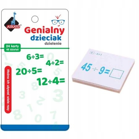 GENIALNY DZIECIAK FISZKI MATEMATYCZNE DZIELENIE Marka Askato