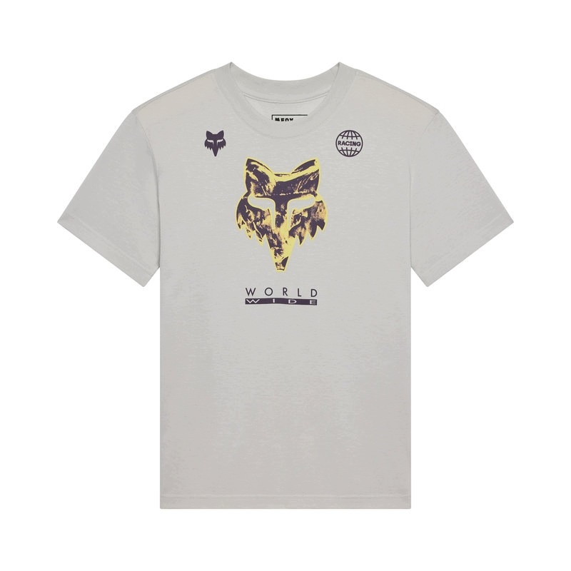 Dámské Tričko Fox Image Print Světle Šedé (L)