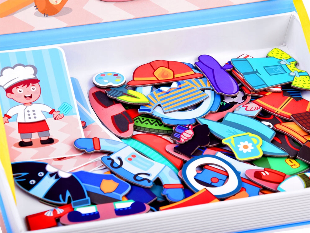 KSIĄŻECZKA MAGNETYCZNA UKŁADANKA ZAWODY + UBRANKA Płeć chłopcy dziewczynki