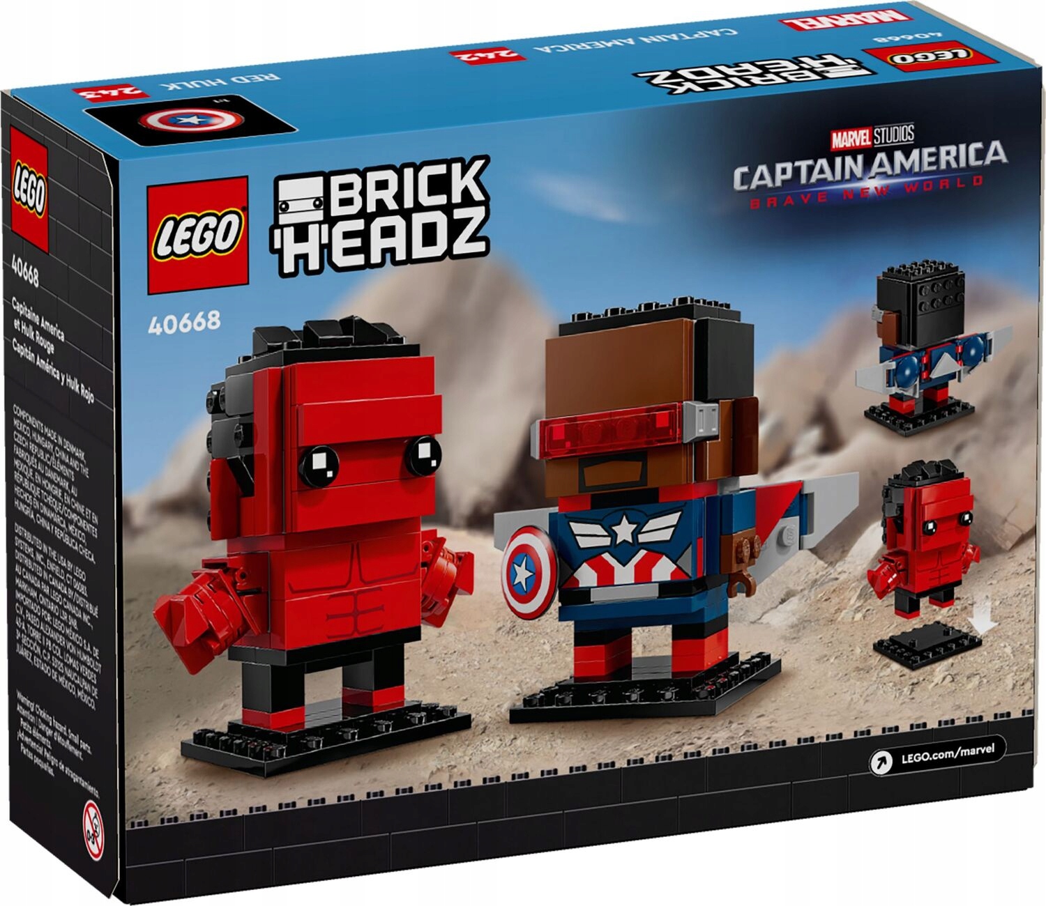 Lego 40668 BrickHeadz Figurky Kapitána Ameriky a Červeného Hulka