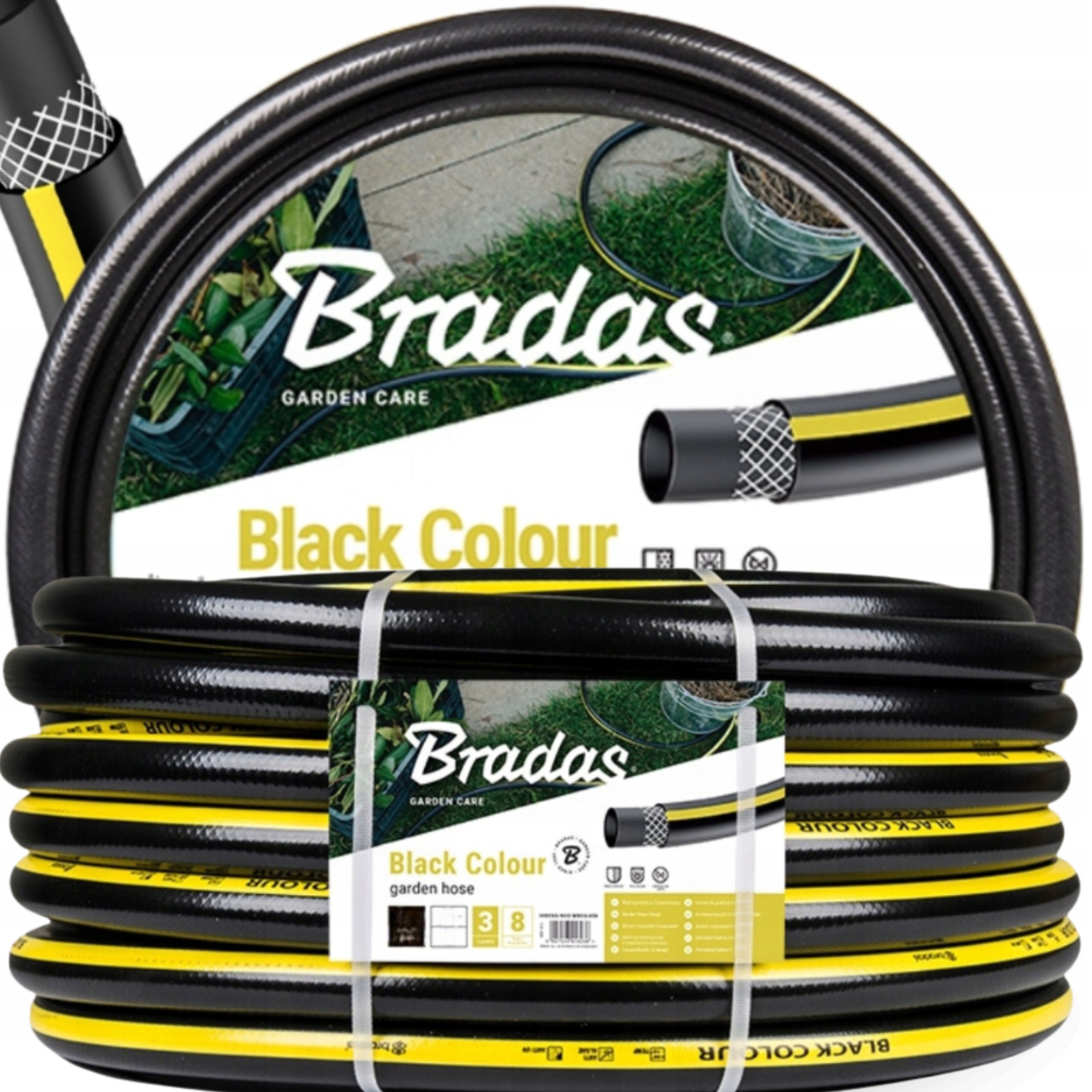 WĄŻ OGRODOWY 50m SZLAUF DO PODLEWANIA TRAWNIKA KWIATÓW 1/2'' MOCNY SOLIDNY