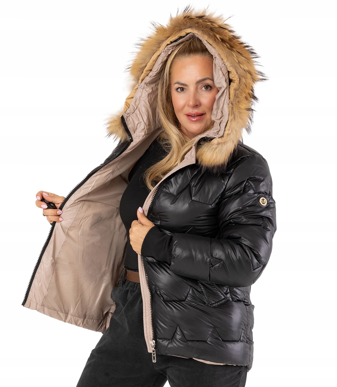 Prošívaná zimní bunda s kapucí Aria Puff Plus Size 3XL