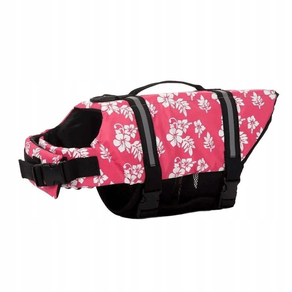 Plovací reflexní vesta pro psa Flower Růžová, XL