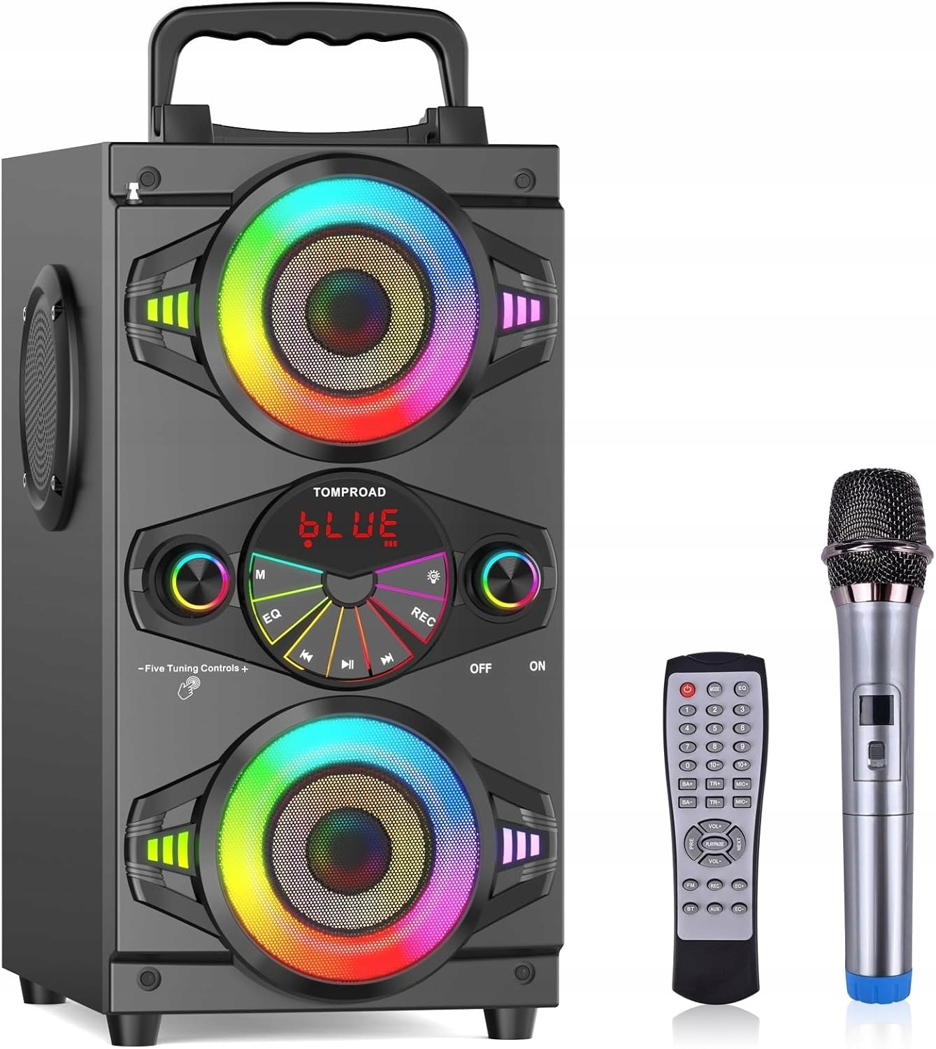 przenośny bezprzewodowy głośnik stereo o mocy 60 W z basem radiem mikrofon