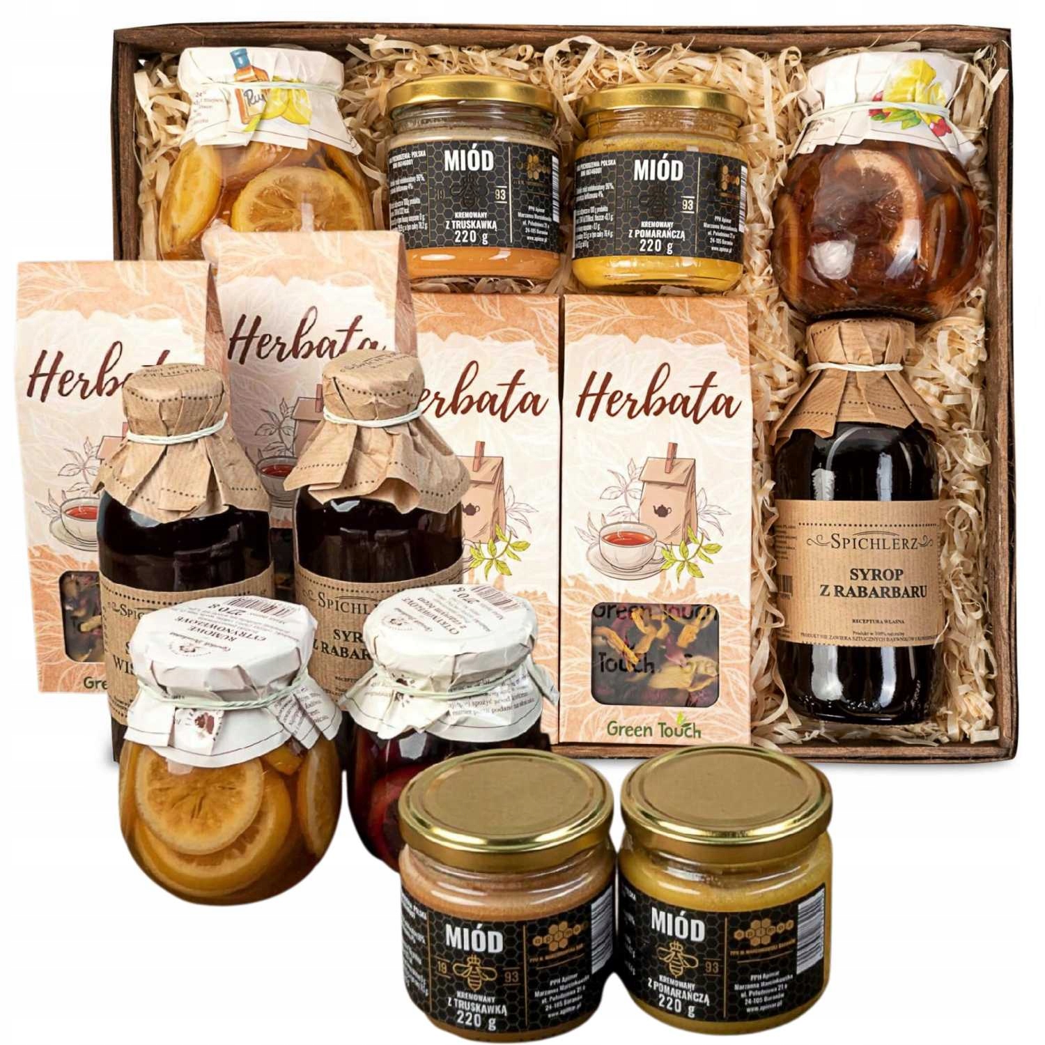 Levně Dárkový Koš Velký Set Medových Čajů Sirupy K Narozeninám Poděkování