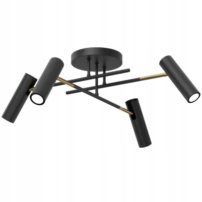 Stropná lampa Luminex Axion 4xGU10 8W čierno-zlatá, minimalistická