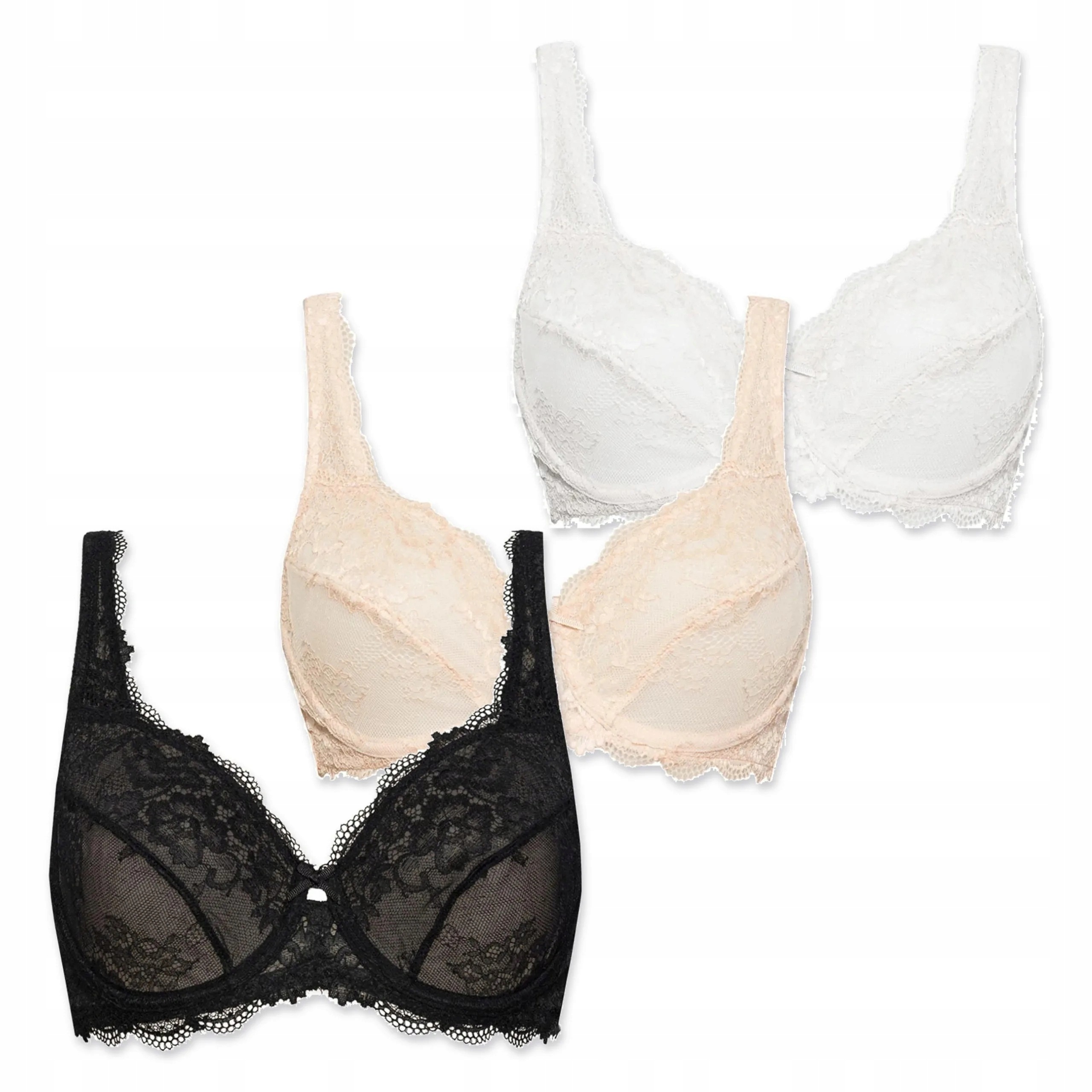 3x Podprsenka Sielei Wonder Lace 2442 bílá, cipria, černá 80D