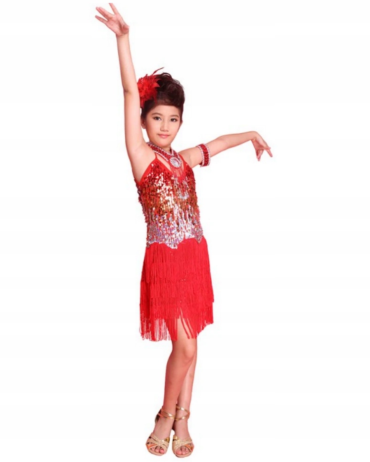 Sukienka Do Tańca Czerwona 146 152 Dziecięca Latino 959