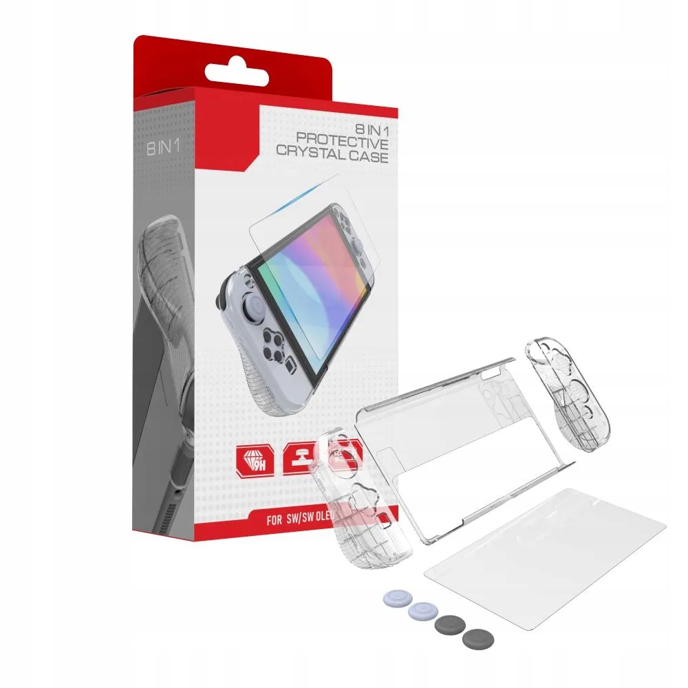 IRIS Zestaw ochronny 8 in 1 etui do doku + szkło + nakładki do Switch OLED