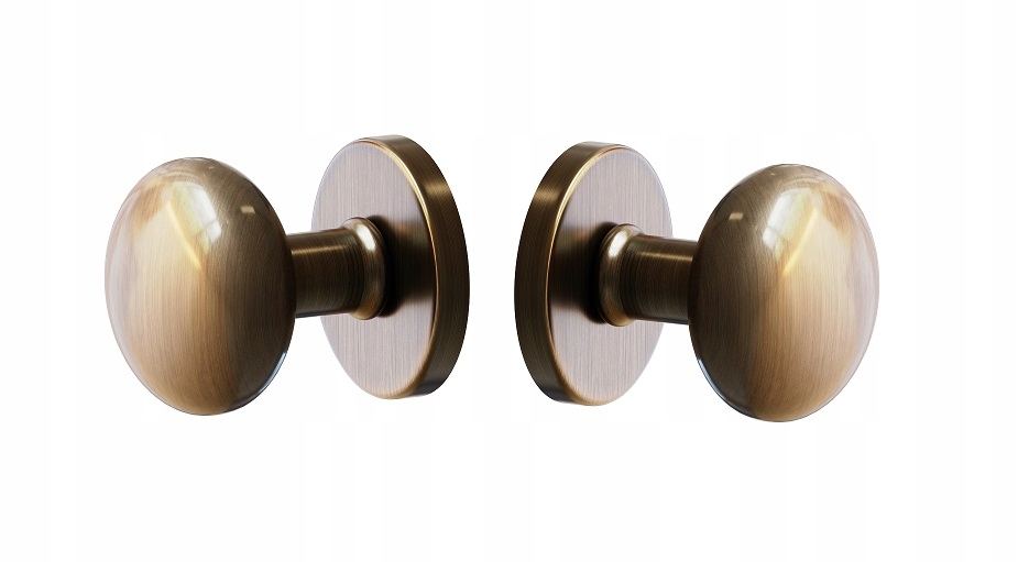 gombíky na dvere komplet rozety štítok Lux okrúhla patina staré talianske zlato